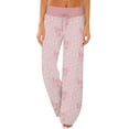 thumbnail image 2 of LEJHVAQK Women's Valentine's Day Pajama Pants Heart Printed Pjs Wide Leg Lounge Pants with Adjustable Comfort Waist Drawstring Sleepwear, 2 of 6