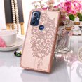 thumbnail image 5 of SaniMore Case for Motorola Moto G Power 2023 (6.5"), PU Leather Skin with Luxury Embossed Butterfly [Wrist Strap & Card Slots & Flip Kickstand] Full-body Shockproof Business Wallet Cover, Rosegold, 5 of 7