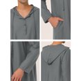 thumbnail image 5 of INSPIRE CHIC Men's Nightshirt Long Sleeves Hooded Loungewear Nightgown Pajamas XL Gray, 5 of 6