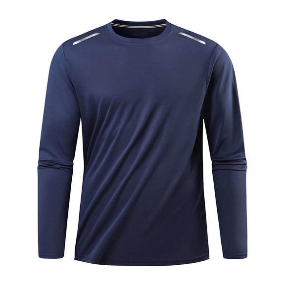 YSUEJPF Mens Athletic Workout T Shirts Casual Long Sleeve Crewneck Basic Plain Undershirts Breathable Gym Shirts