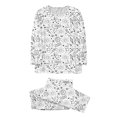 thumbnail image 2 of WCJM Daily Home Outfits for Women Printed Long Sleeve Top and Long Trousers for Family Matching Black Long Sleeve Crew Neck Pajama Sets, 2 of 7