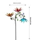 thumbnail image 4 of Grandes hileras metálicas de viento | Decoración de jardín de Tres Flores Hiladas y Mariposas | Arte en jardín al aire libre, molino de viento, colorida escultura de hierro | Acabado todo tiempo, 4 of 8