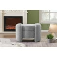 thumbnail image 2 of Meridian Furniture Horizon Grey Boucle Fabric Ottoman, 2 of 8