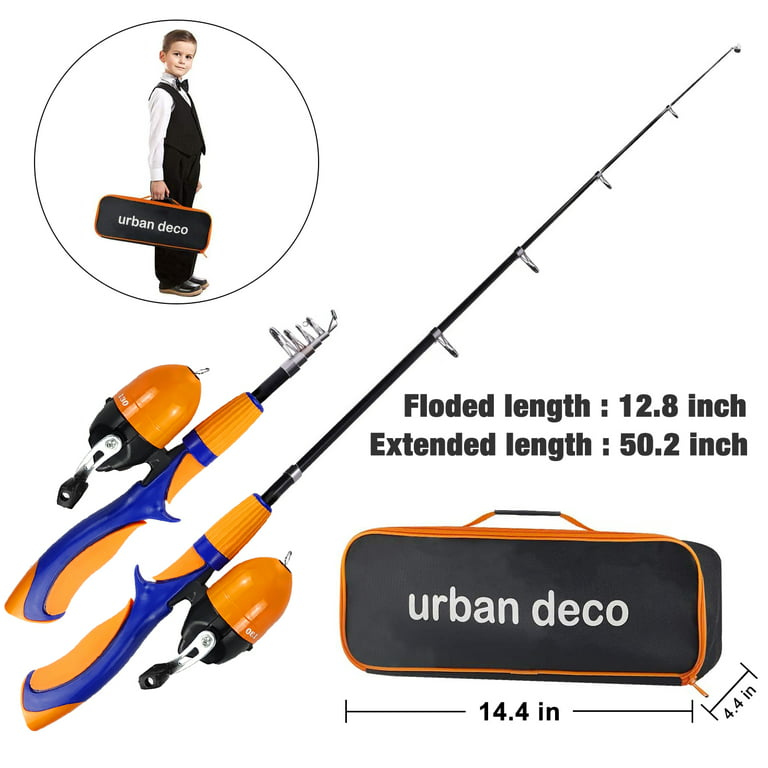 Kids Fishing Pole And Tackle Box Youth Telescopic Portable Rod