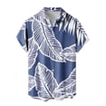 thumbnail image 2 of Alkepwun Hawaiian Shirt for Men Plus Size Casual Lapel Collared Short Sleeve Button Down Shirts Summer Beach Vacation Tropical Print Aloha Shirt on Clearance, 2 of 4