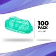 thumbnail image 2 of Green Disposable Bouffant Caps, Breathable Polypropylene Hair Covers, 100 Count, 21 in, 2 of 7