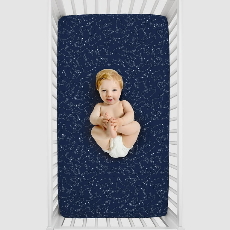 NoJo Navy and White Cosmic Constellation Mini Crib Portacrib Fitted Sheet Walmart