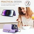 thumbnail image 4 of Cutyskin for iPhone 14 Pro Max Wallet Case【RFID Blocking】 with Card Holder Cash Pocket Zipper Bills Slot, Soft PU Leather Magnetic Back Folio Kickstand, Finger Ring Holder Hook Phone Case, Purple, 4 of 9