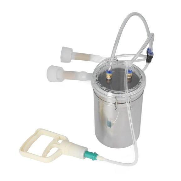 Cow Goat Milking Machine,Manual Milking Machine ,2000ml Effort Saving Control Stainless Steel Bottle Portable Milking Kit for Milk Plant Farm
