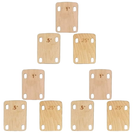 Mozhitti Guitar Neck Shims Solid Maple Wood Guitar Neck Shim 0.25 0.5 And 1 Guitar Neck Plate Tool