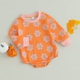 thumbnail image 3 of Fortune Bébé Fille Halloween Romper à Manches Longues Fantôme Sweatshirt Imprimé Citrouille Combinaisons, 3 of 9