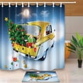 thumbnail image 1 of ARTJIA New Year The Car Has A Christmas Tree Shower Curtain 66x72 inches with Floor Doormat Bath Rugs 15.7x23.6 inches, 1 of 1