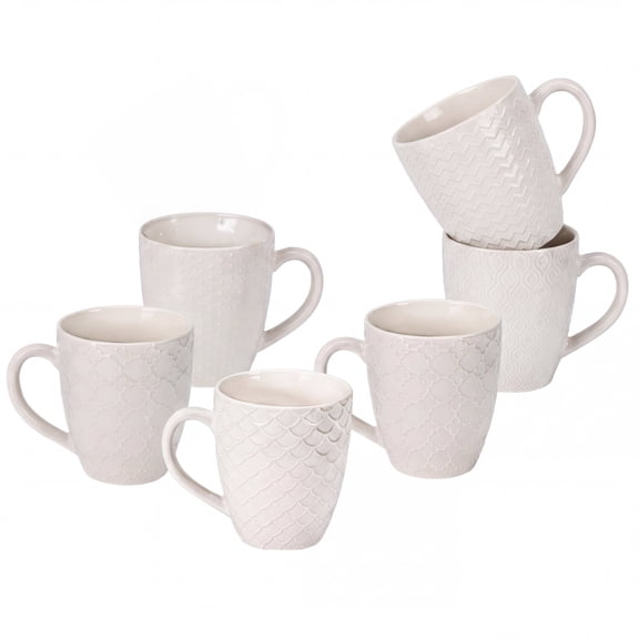 White Ceramic Coffee Mugs for Coffee, Tea, Milk,6 Pack (12.8 Ounce)