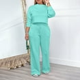 thumbnail image 3 of Scyoekwg Two Piece Outfits Women Sweatsuit Fall Outfits Long Sleeve Sweatshirt Jogger Sweatpant Casual Matching Outfits Fashion Outfits Sets (Green,L), 3 of 7