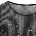 thumbnail image 7 of USNSM Men's Fashion Sequin Tank Top Sparkly Metallic Sleeveless Crew Neck T Shirt Trendy Party Cropped Top for Men Black XXL, 7 of 7