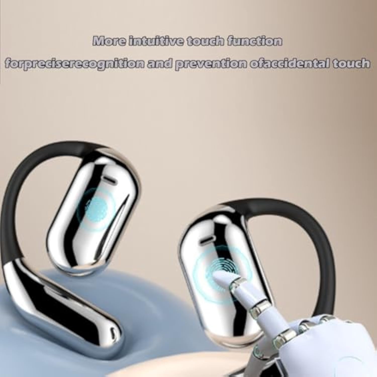 True Powerful Bluetooth 5.4 Open Ear Earbuds, IPX5 Waterproof Translator Earbuds with AI Translation, Ultra Strong N52 Magnetic Phone Holder 40-Hour Battery Life (Classic with AI translation, silver)
