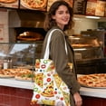 thumbnail image 4 of Canvas Women's Tote Bags with Handle Shoulder Bags for Shopping Rectangle Food 38x40cm for diy, 4 of 5