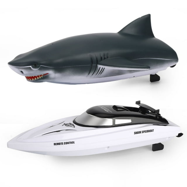 Bateau Requin RC 2en1 Mini Bateau Rapide en Forme de Requin pour Piscines et Étang de Lac