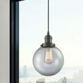 thumbnail image 3 of 201C-BB-G202-8-Innovations Lighting-Beacon - 1 Light Cord Hung Mini Pendant In Industrial Style-11.5 Inches Tall and 8 Inches Wide-Brushed Brass, 3 of 7