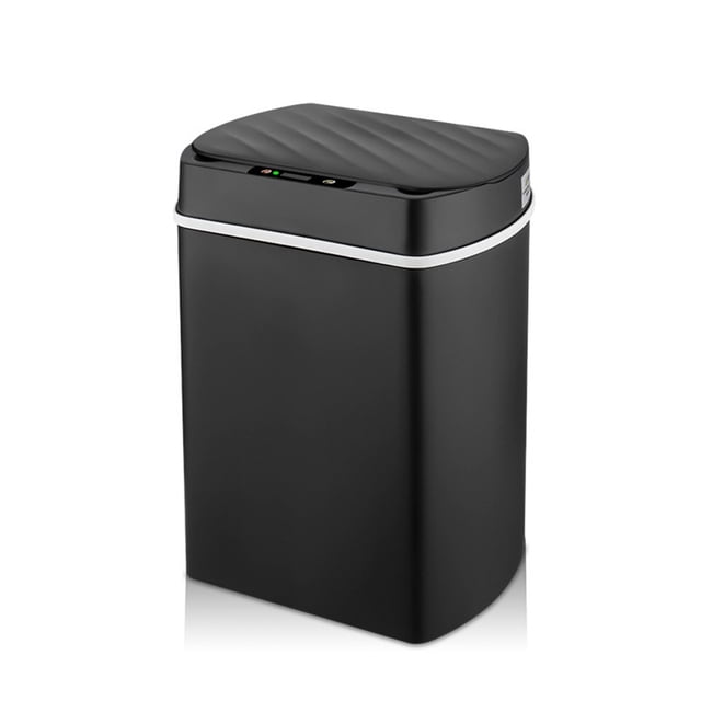 Cubo de Basura Inteligente para Cocina Casa Hogar Inteligente Cubo de Basura Papelera BañO Sensor AutomáTico Cubo de Basura Basura Negro 15L