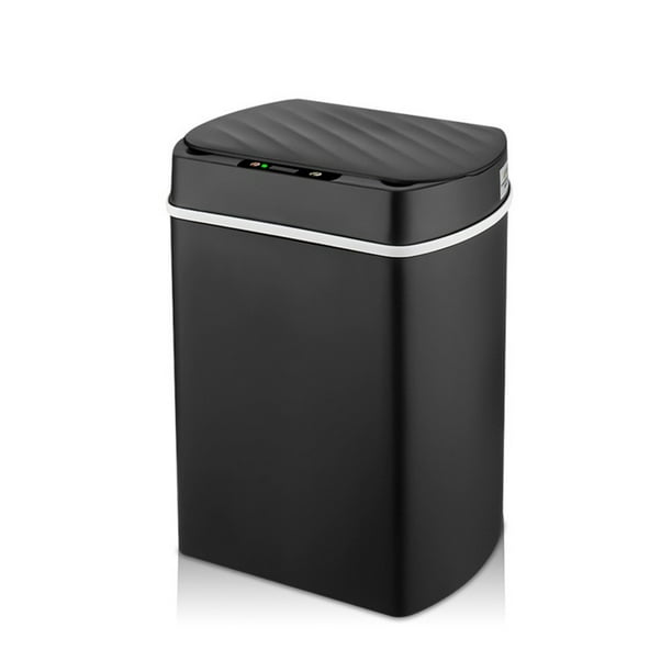 Cubo de Basura Inteligente para Cocina Casa Hogar Inteligente Cubo de Basura Papelera BañO Sensor AutomáTico Cubo de Basura Basura Negro 15L