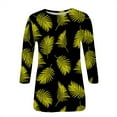 thumbnail image 4 of Haut Sexy Rétro Nature Col Rond Imprimé Manches 3/4 95 % Polyester, 5 % Spandex (Noir, TG), 4 of 5