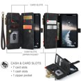 thumbnail image 3 of for iPhone 16 Pro Max Case Wallet for Women and Men, iPhone 16 Pro Max Case, PU Leather Magnetic Flip Strap Wristlet Zipper Card Holder Wallet Business Phone Cover for iPhone 16 Pro Max, Black, 3 of 10