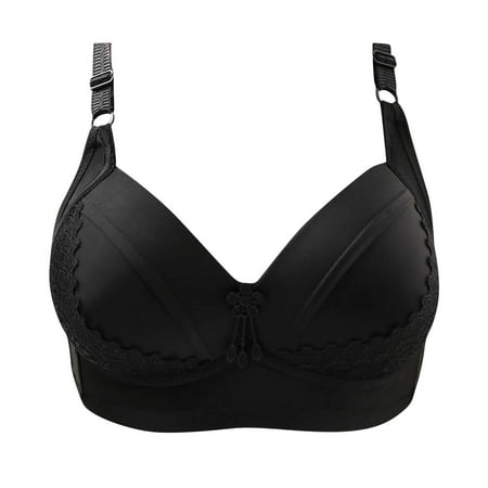 

Darzheoy Wire-Free Bra for Women Solid Color Comfortable Hollow Out Perspective Bra Underwear No Rims Push Up 40/90BC