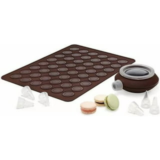 Macaron Baking Kit with Pink Silicone Mat Cookie Sheet, Piping Pot, 5  Nozzle Tips (7-Piece Set)