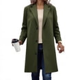thumbnail image 2 of Xudanell Womens Coats Winter Womens Clothes Trendy Lapel Woolen Coat with Button Mid Length Trench Coat Outwear, 2 of 4