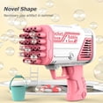 thumbnail image 1 of Bazooka Bubble Machine 32 hoyos Gatling Electric Soap Bubble Toys (rosa), 1 of 5