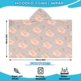 thumbnail image 2 of Princess Flower Dress Pattern Hooded Bath Towel，60"x35" for Ages 3 To 12 Kids, Quick Dry Lightweight Soft Microfiber Hood Beach Towel Cover Up for Kids, 2 of 7
