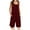 Wine, variant on Generic Womens Summer Linen Rompers Solid Color Dressy Casual Loose Fit Knee Length Overalls Wide Leg Jumpsuit with Pockets