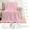 thumbnail image 5 of Pink White Stripes Blanket Soft Cozy Warm Throw Blanket for Couch, Plush Fuzzy Flannel Fleece Blankets for Sofa, Simple Geometric Modern Monochrome Bed Blankets Lightweight Gifts for Women, 30"x40", 5 of 9