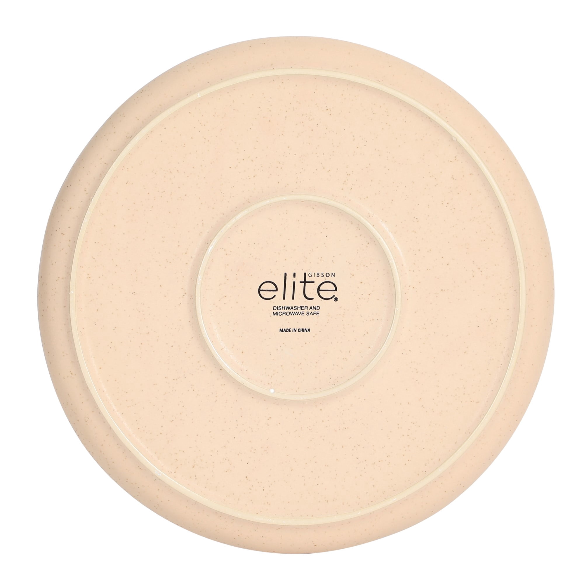 Gisbon Elite Butterwick 12 Piece Plates and Bowls Stoneware Dinnerware Set - Taupe Reactive Glaze Patterned Dishes - Microwave and Dishwasher Safe