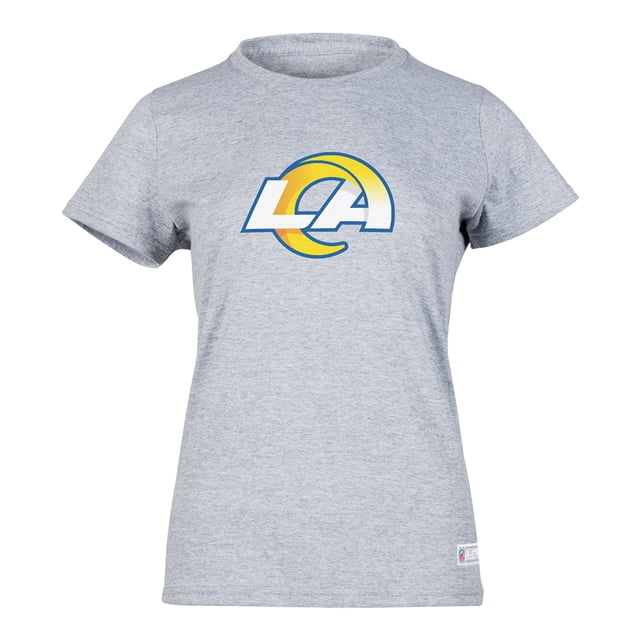 NFL Playera Aficionado Básica Los Angeles Rams Gris para Mujer, Talla Grande