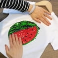 thumbnail image 3 of Camiseta Casual,Camiseta De Lentejuelas De Sandía Camiseta De Lentejuelas De Sandía Jersey De Cuello Redondo Camisetas Tops Rendimiento Lleno De Energía, 3 of 8