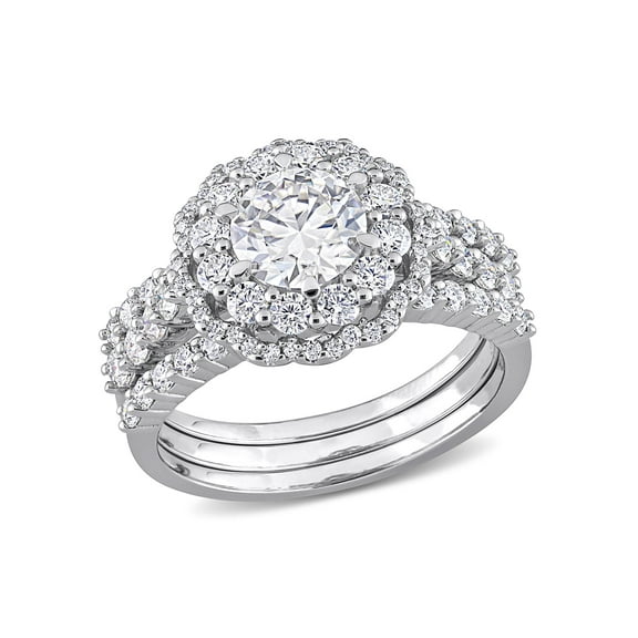 Everly Women's Created Moissanite Sterling Silver Bridal Set