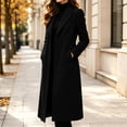 thumbnail image 5 of HCBY Women's Coat, Double Breasted Notch Lapel Design with Side Pockets, Long Sleeve Wool Blend Overcoat for Fall Winter, 5 of 9