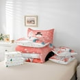 thumbnail image 5 of Homewish Winter Cute Snowman Bedding Comforter Set 7pcs, Orange Cartoon Christmas King Bedding Sets, Teens Kids Girls Boys Reversible Bed Sheets, Breathable Home Decor, 5 of 7