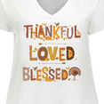 thumbnail image 4 of Inktastic Thankful Loved Blessed Women's Plus Size V-Neck T-Shirt, 4 of 5