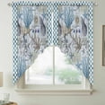 thumbnail image 4 of Blue Beach Coastal Kitchen Window Curtains, Swag Curtains Valance for Bedroom Living Room Bathroom, Nautical Seaside Coral Starfish Rod Pocket Window Treatment Curtain Block Drapes 2 Panels 28"x36", 4 of 5