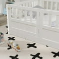 thumbnail image 2 of Twin Size Pine Platform Bed Frame with High Security Barrier, White, for Bedroom, 2 of 14