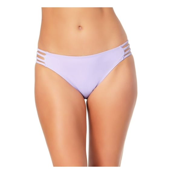 CALIFORNIA WAVES Women's Purple Stretch Lined Strappy Moderate Coverage Hipster Swimsuit Bottom XL