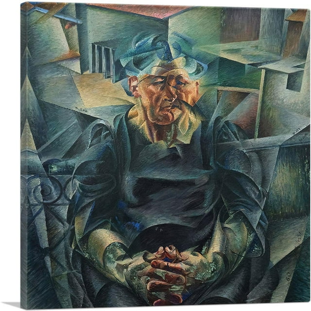 ARTCANVAS Horizontal Volumes 1912 Canvas Art Print by Umberto Boccioni - Size: 18" x 18" (1.50" Deep)