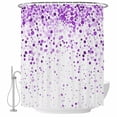 thumbnail image 2 of Purple Polka Dot Waterproof Fabric Shower Curtain,Abstract Modern Art Dots Watercolor Waterproof Fabric Shower Curtain for Bathroom Curtains Bathtubs Hotel Shower Curtains with 12 Hooks Stall 48x72in, 2 of 8