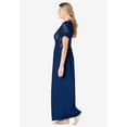 thumbnail image 3 of Amoureuse Plus Size Long Lace Top Stretch Knit Gown, 3 of 5
