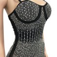 thumbnail image 5 of Gibobby Camisón de satén para mujer Día de San Valentín OS6618 europea y americana moda mujer club nocturno Sexy malla transparente vestido con tirantes cal(Negro,M), 5 of 5