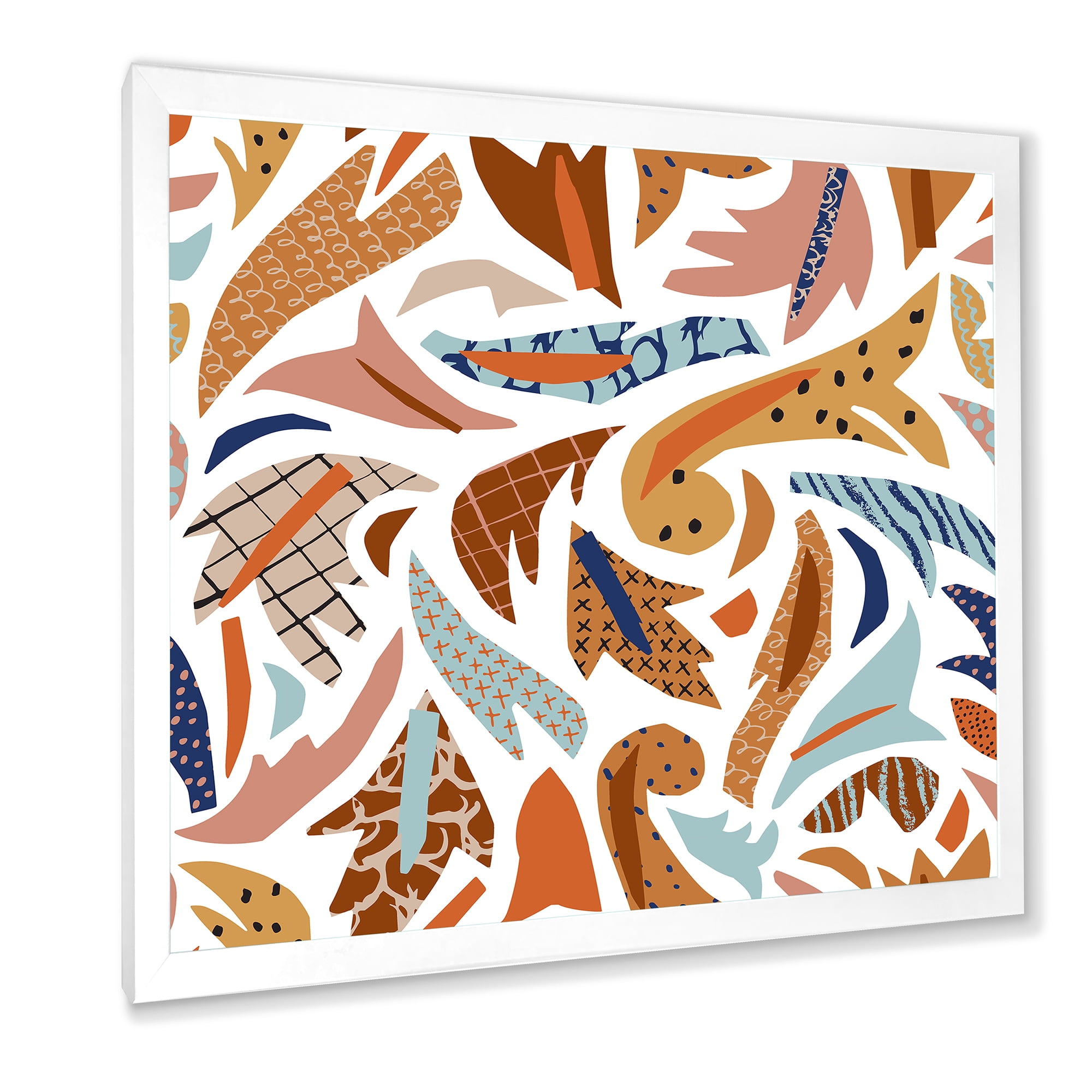 Designart 'Baroque Inspired Stylized Doodles Shapes' Bohemian & Eclectic Framed Art Print