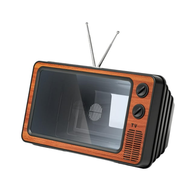 TISHITA Amplificateur Tv Rétro 11 Pouces, Grossisseur d'Écran, Mini Amplificateur Tv Rétro pour Tous les Téléphone Intelligent Bois Rouge